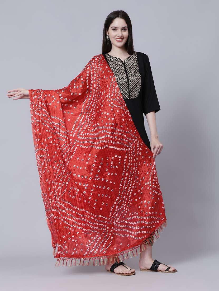 red cotton dupatta