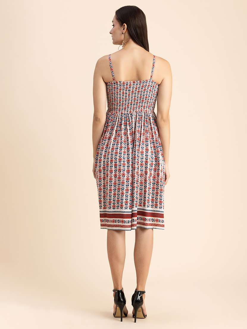  floral print shoulder strap fit & flare dress - 20322925 -  Standard Image - 2