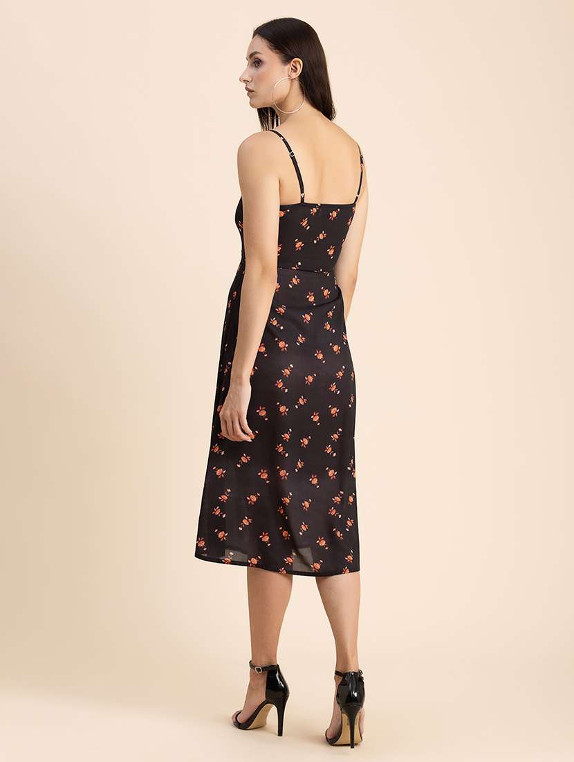  floral print shoulder strap a-line dress - 20322934 -  Standard Image - 2