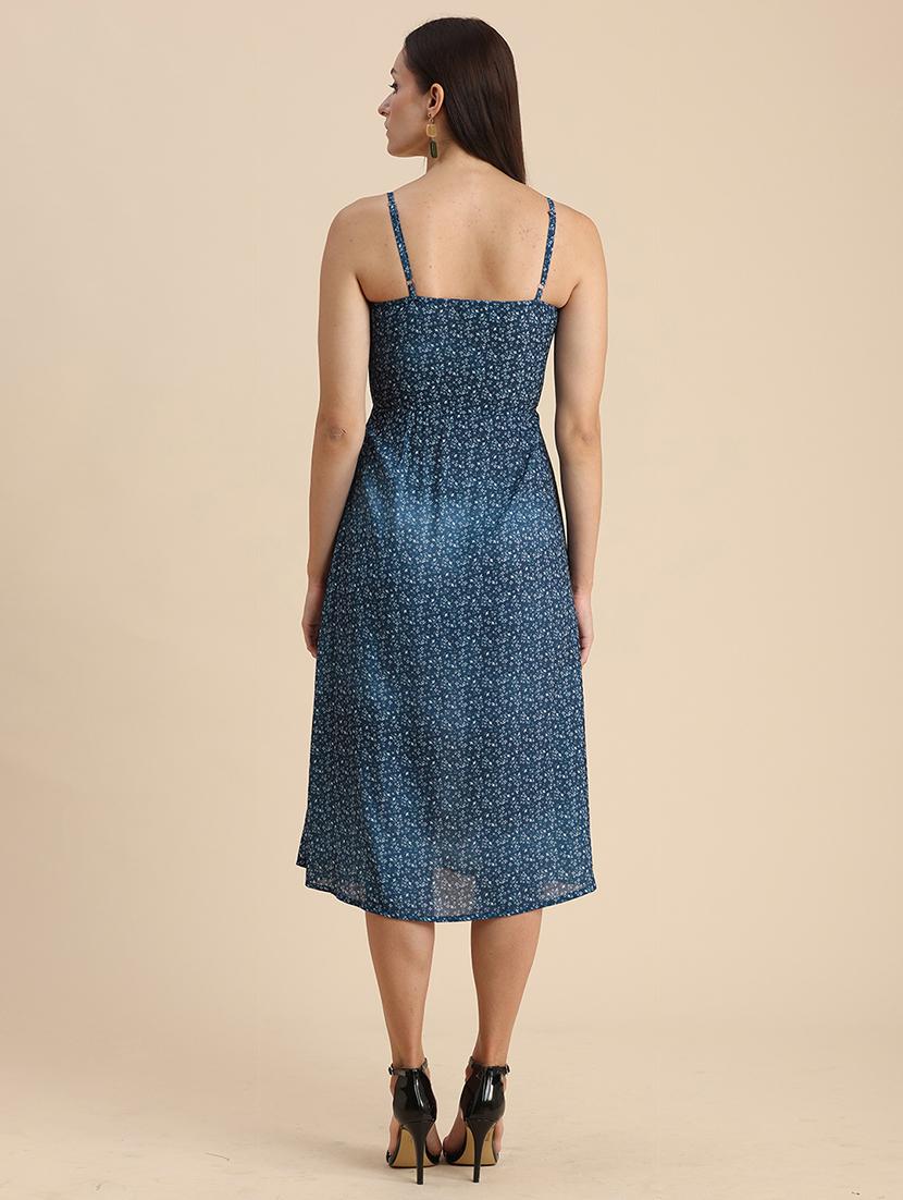 floral print shoulder strap a-line dress - 20322936 - Standard Image - 2