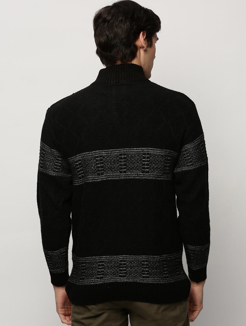 men black turtle neck acrylic pullover - 20322986 - Standard Image - 2