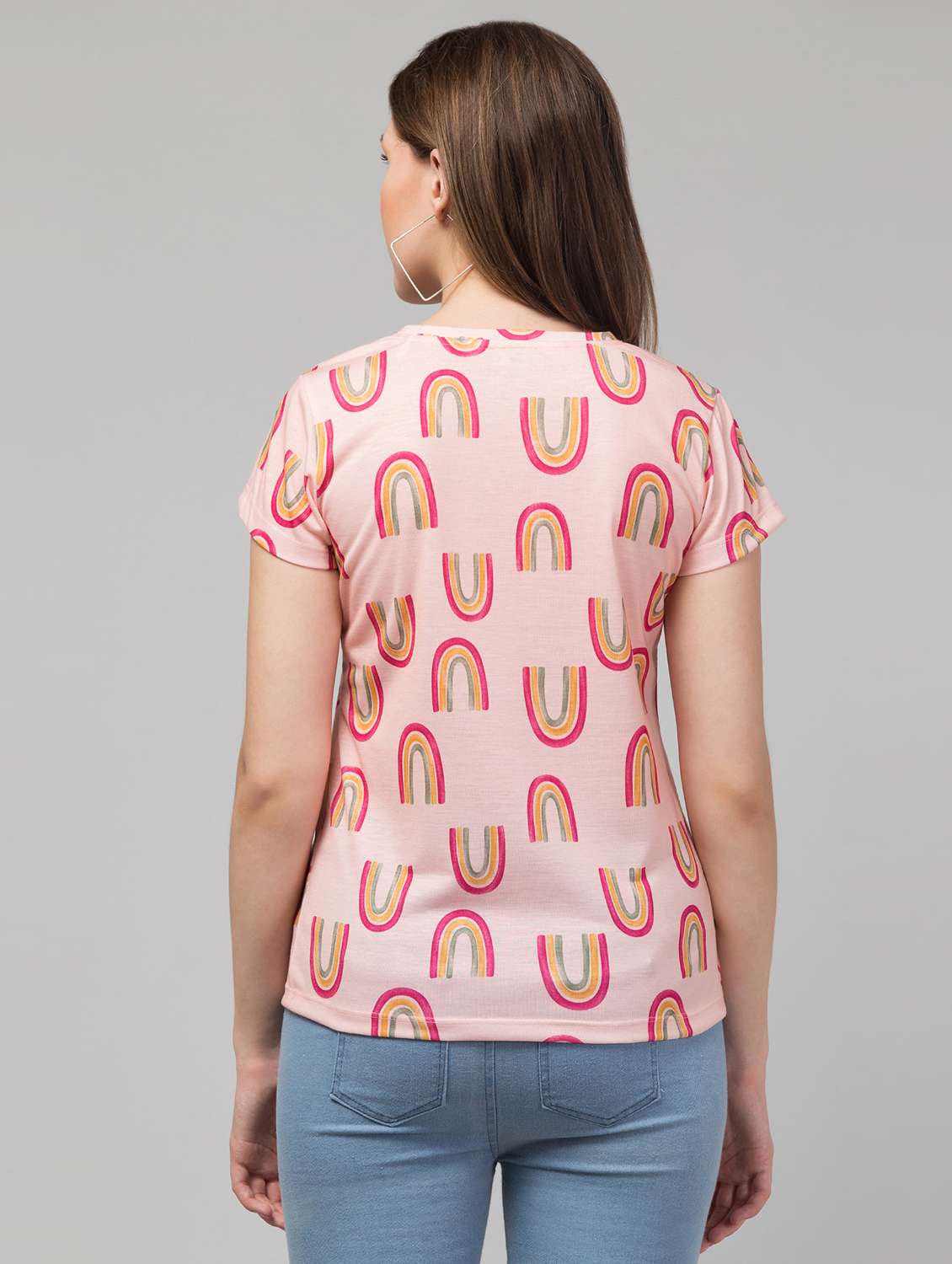 women's all over print round neck t-shirt - 20323085 - Standard Image - 2