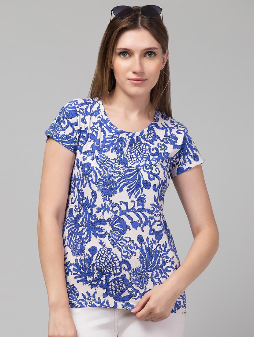 women's all over print round neck t-shirt