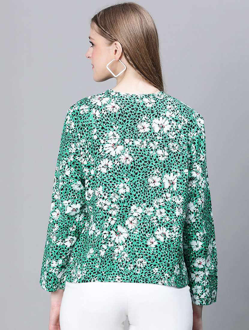 green printed regular jacket - 20323096 - Standard Image - 2