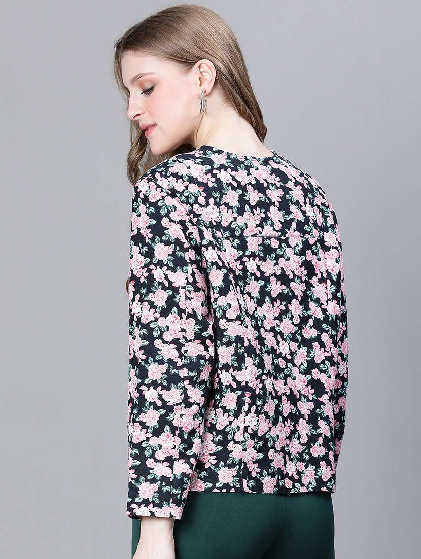 black floral regular jacket - 20323097 -  Standard Image - 2