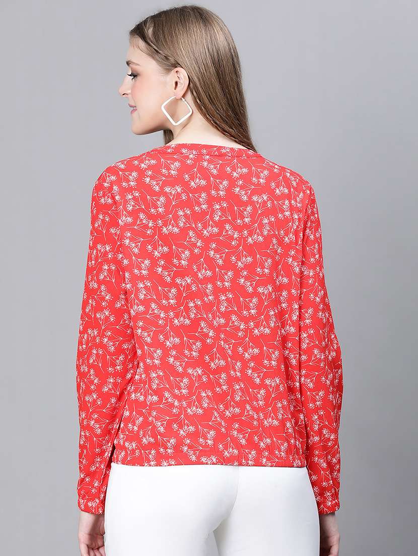 red floral regular jacket - 20323104 -  Standard Image - 2