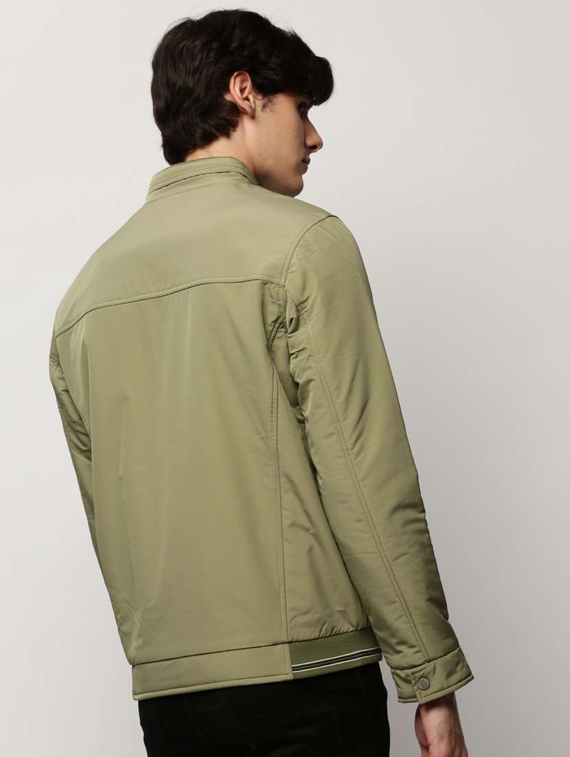 olive green nylon bomber jacket - 20325208 -  Standard Image - 2
