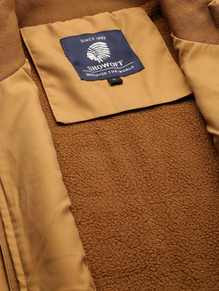 brown nylon bomber jacket - 20325224 -  Standard Image - 7