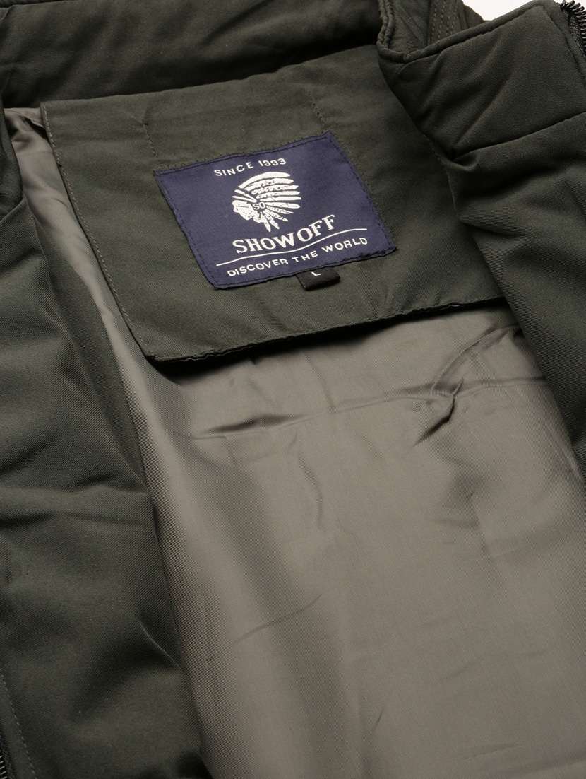olive green nylon bomber jacket - 20325233 - Standard Image - 7