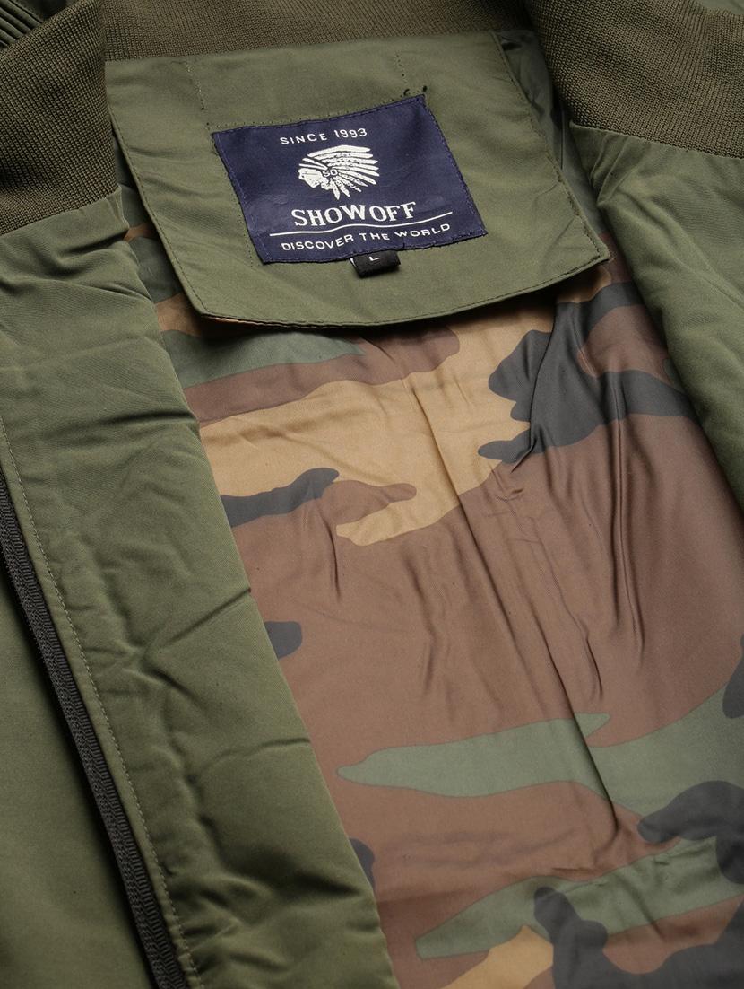 olive green nylon bomber jacket - 20325235 - Standard Image - 7