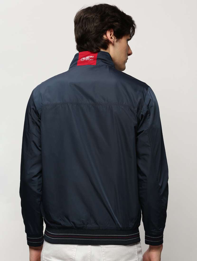navy blue nylon bomber jacket - 20325241 -  Standard Image - 2