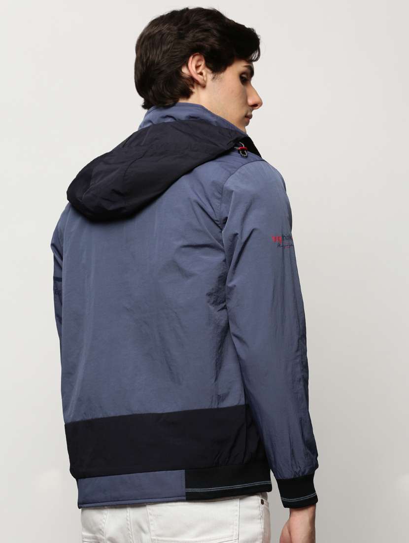 navy blue nylon bomber jacket - 20325244 -  Standard Image - 2