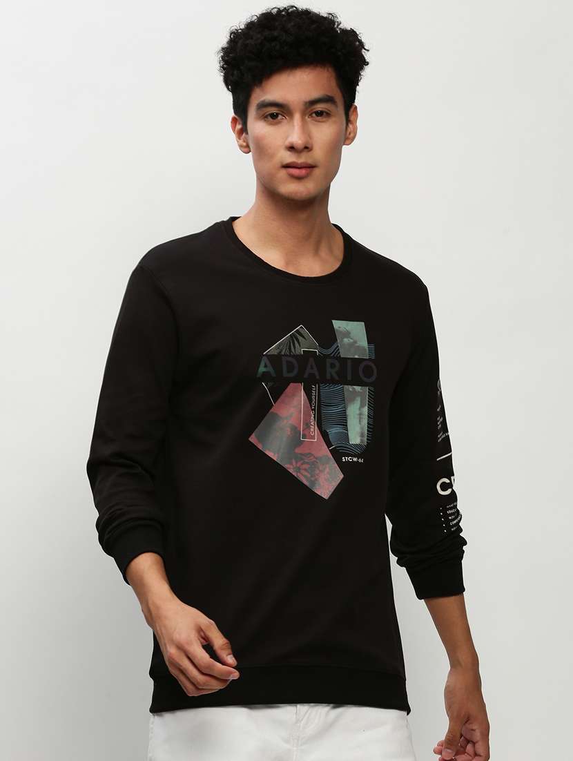 mens front print sweatshirt - 20325331 -  Zoom Image - 0