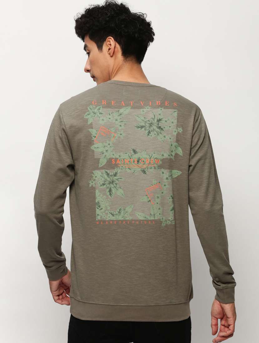 men long sleeves front & back print sweatshirt - 20325352 -  Standard Image - 2
