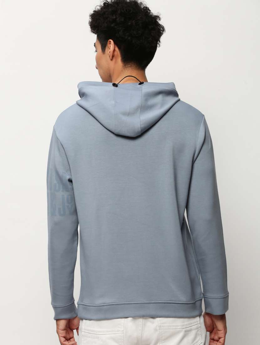 men blue cotton regular sweatshirt - 20325399 -  Standard Image - 2