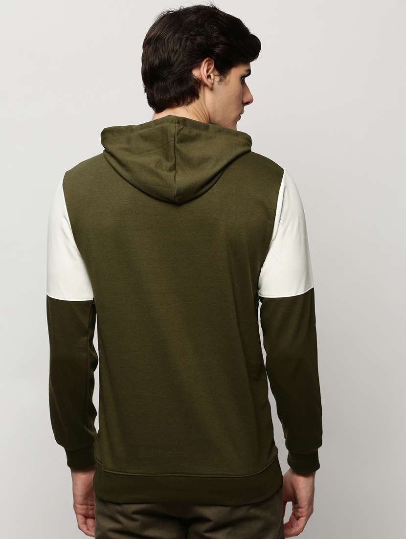 men multi colored hooded color block cotton regular sweatshirt - 20325409 -  Standard Image - 2