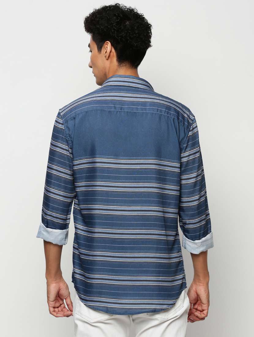 mens stripes casual shirt - 20325434 - Standard Image - 2