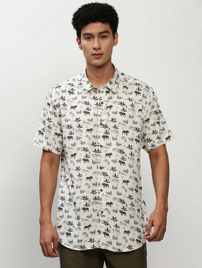 mens animal print casual shirt