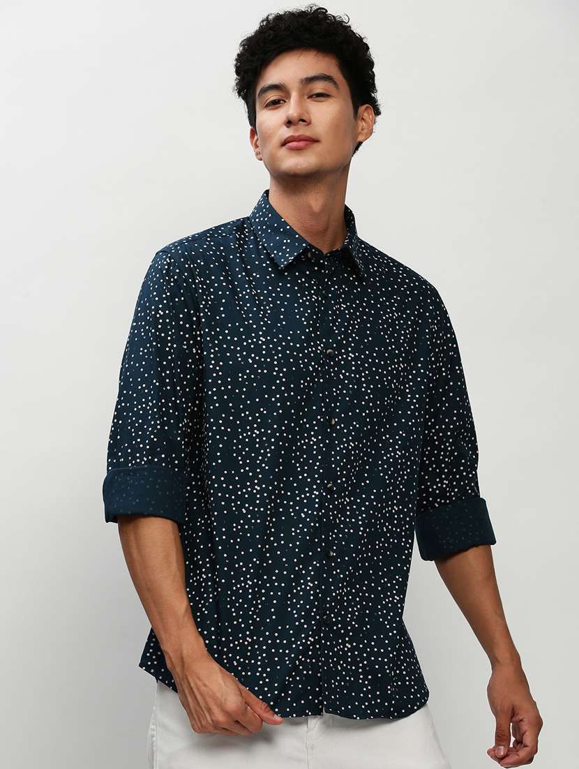 mens polka dots casual shirt