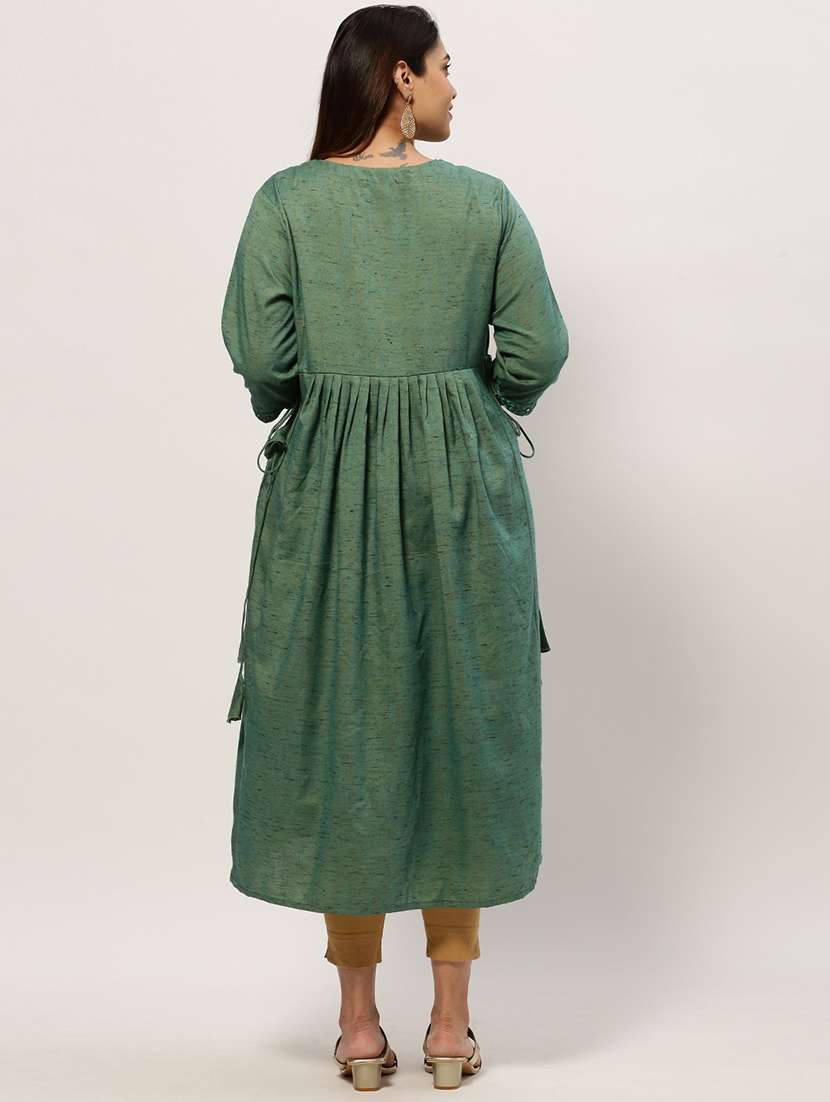 green colored a-line kurta - 20325594 -  Standard Image - 2