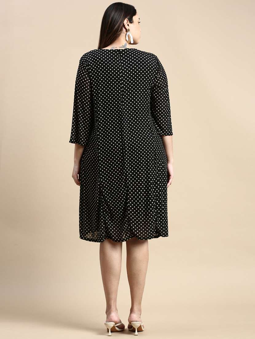 black polka dots a-line dress - 20325657 -  Standard Image - 2