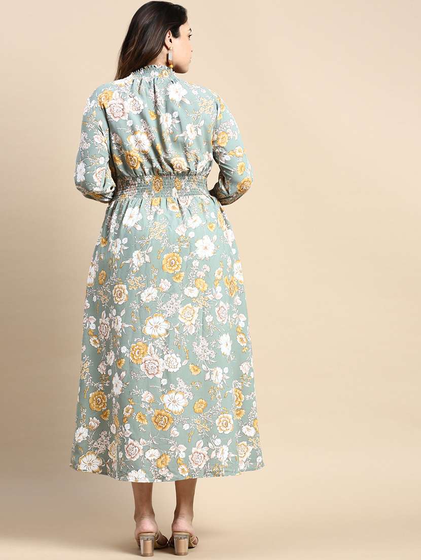 green floral fit & flare dress - 20325662 -  Standard Image - 2