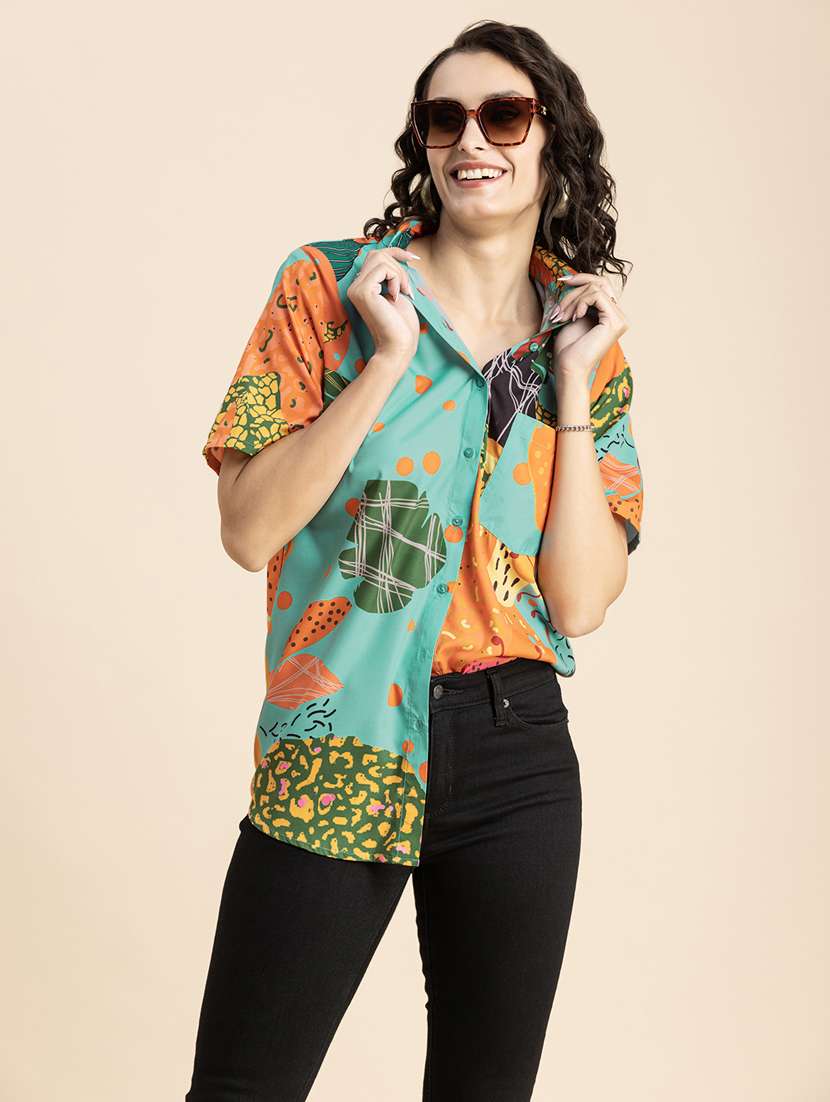 women multi colored crepe regular shirt - 20325774 -  Standard Image - 2