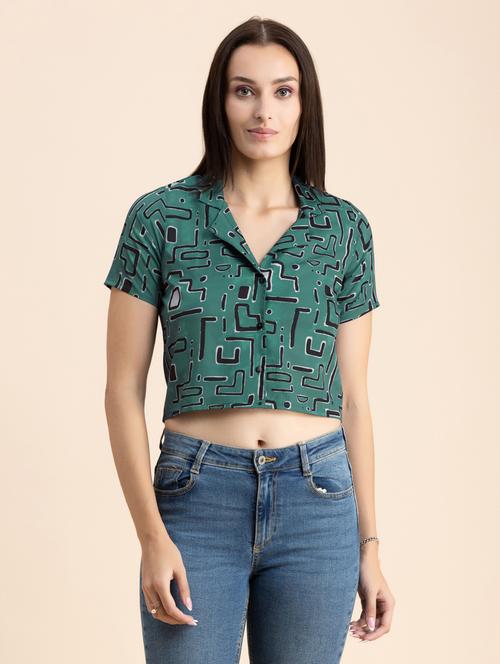 green polyester shirt - 20325802 -  Standard Image - 0