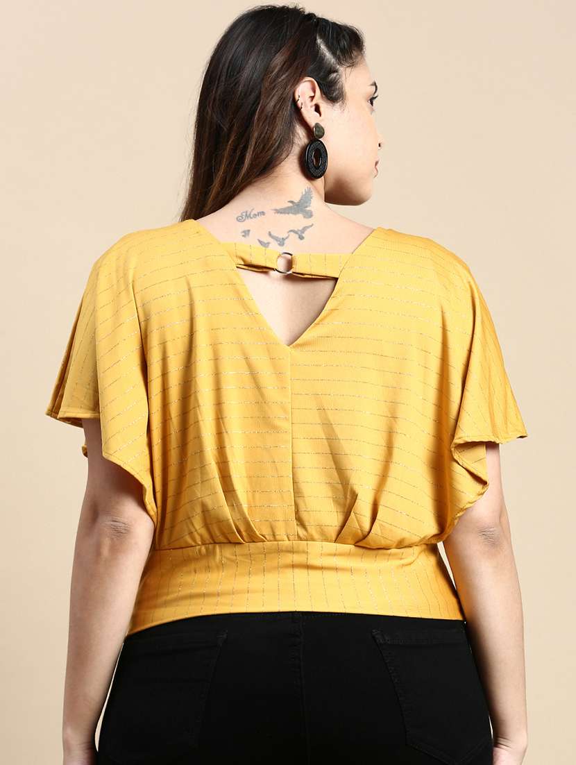 yellow self design blouson top - 20325887 -  Standard Image - 2