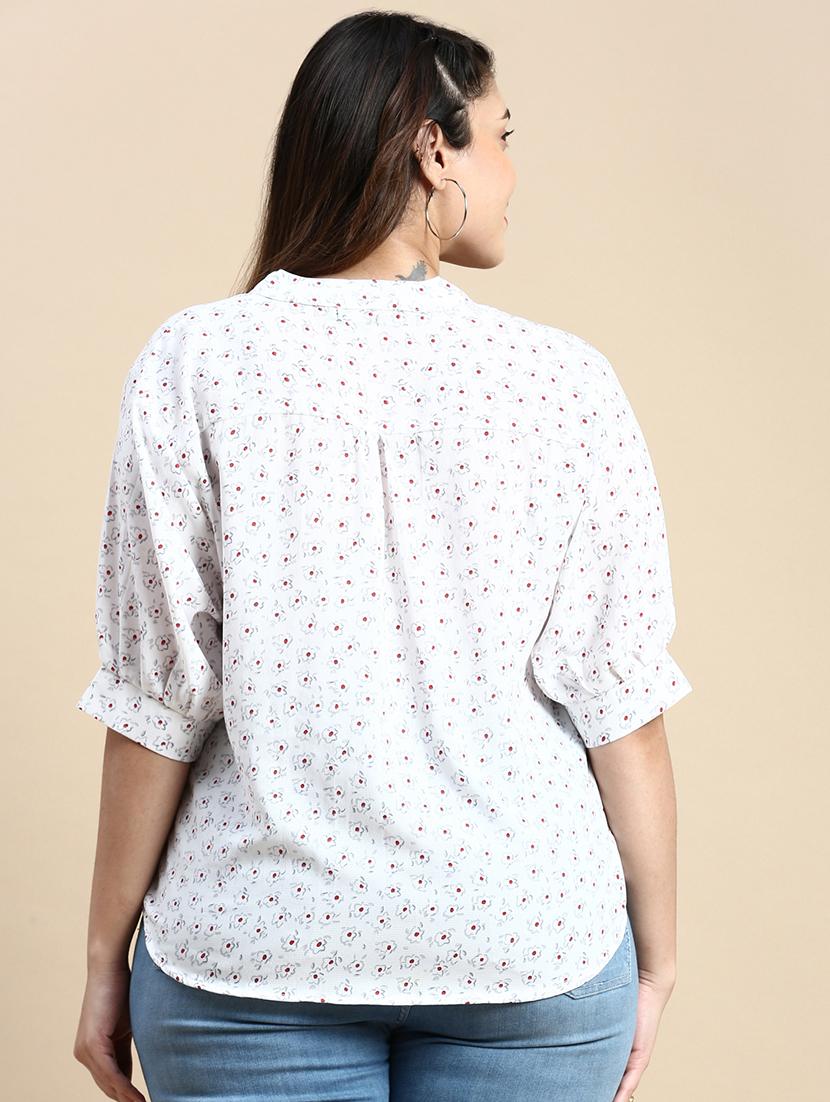 white floral plus top - 20325908 - Standard Image - 2