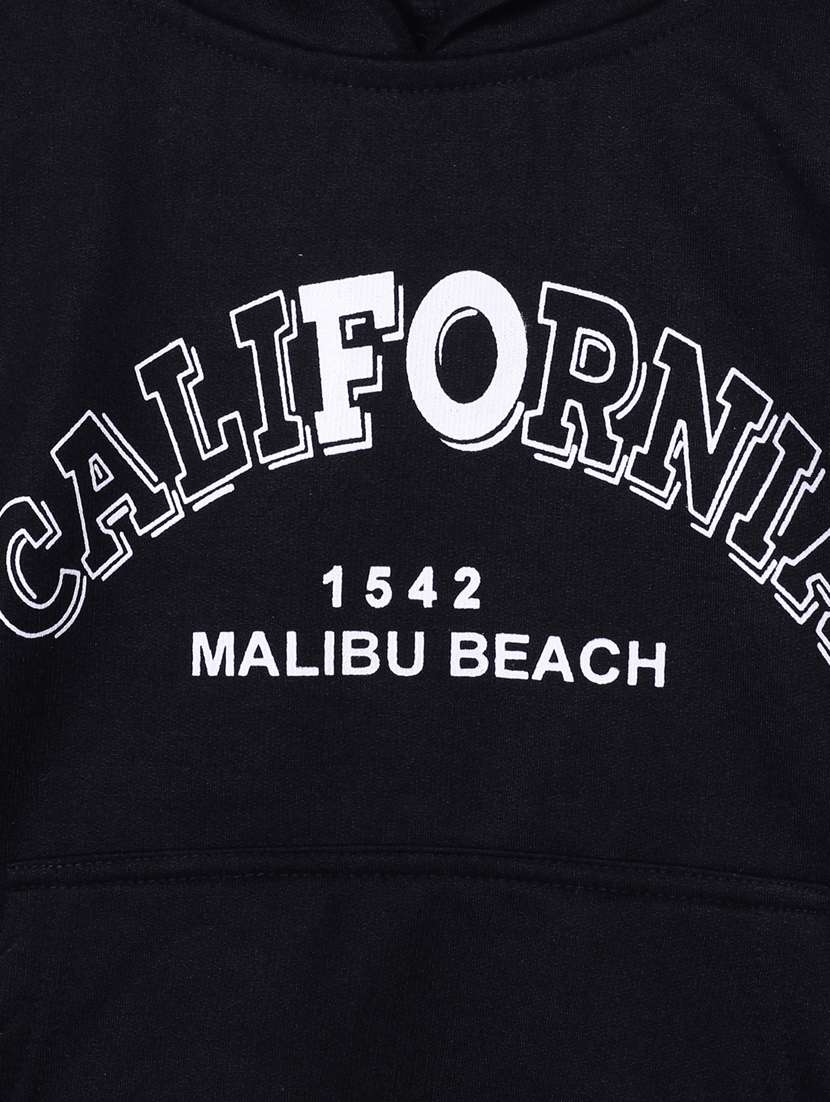 chest print hood neck sweatshirt - 20329780 -  Standard Image - 2