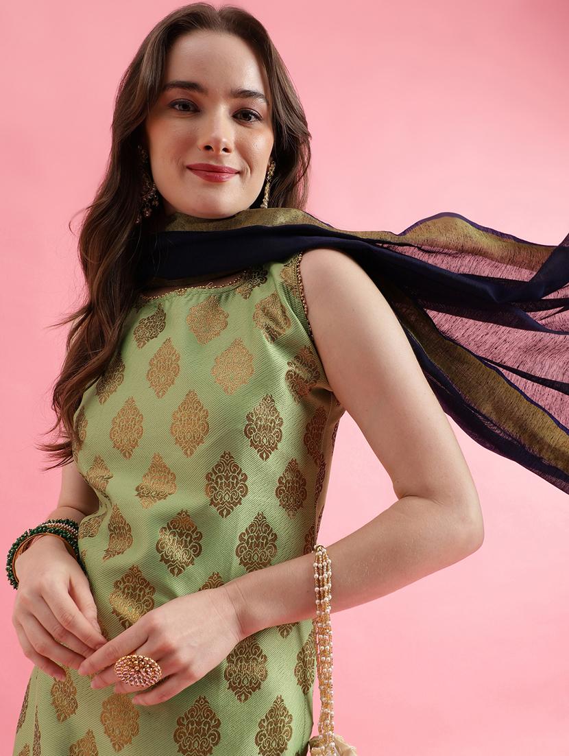lime colored kurta pant set - 20329912 - Standard Image - 2
