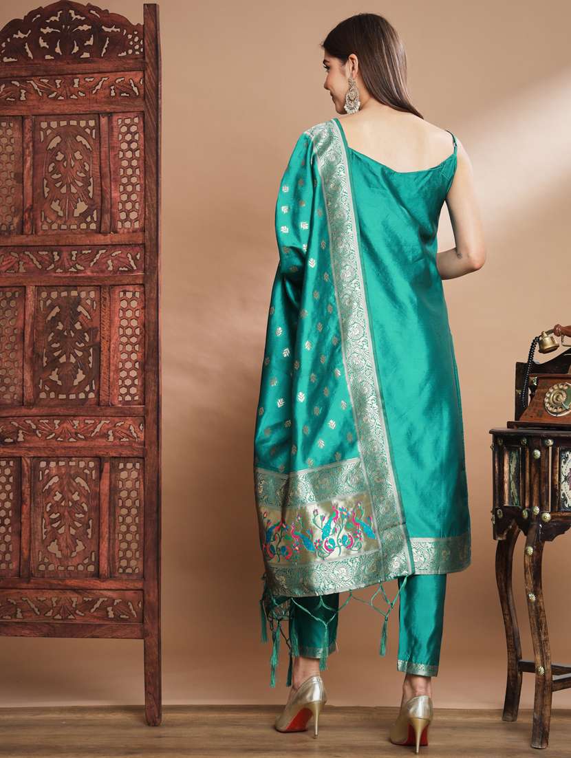 green colored kurta pant set - 20329963 - Standard Image - 2