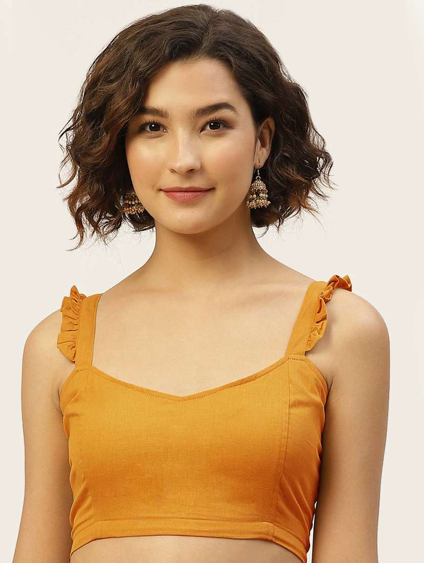 women sweetheart neck solid blouse