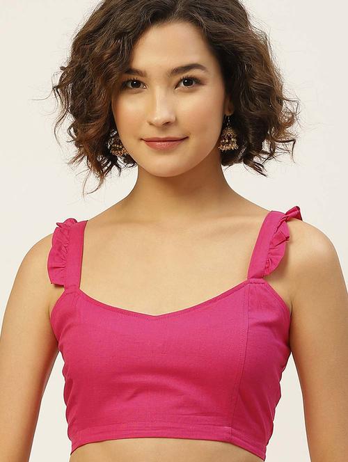 women pink solid stitched regular blouse - 20330533 - Standard Image - 0