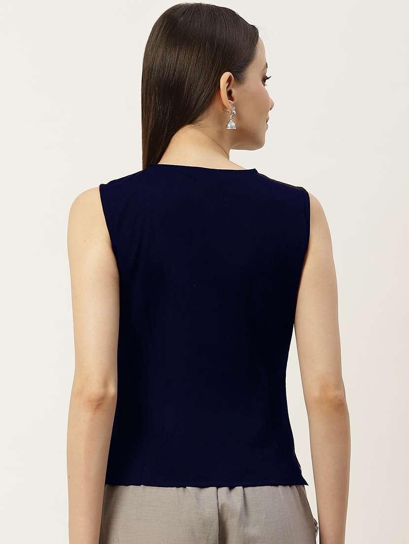 pack of 2 solid front open sleeveless blouse - 20330610 -  Standard Image - 2