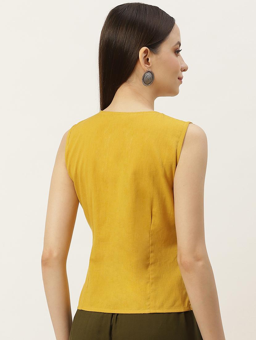 pack of 2 solid front open sleeveless blouse - 20330614 - Standard Image - 2