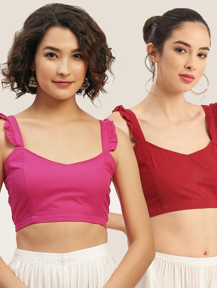 pack of 2 multi colored stitched blouse - 20330647 -  Zoom Image - 0