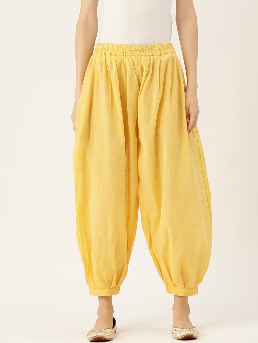 yellow cotton solid salwar - 20330698 - Zoom Image - 0