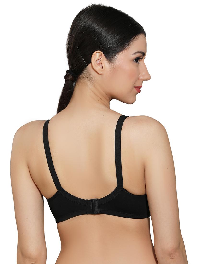 black cotton regular bra - 20331295 - Standard Image - 2