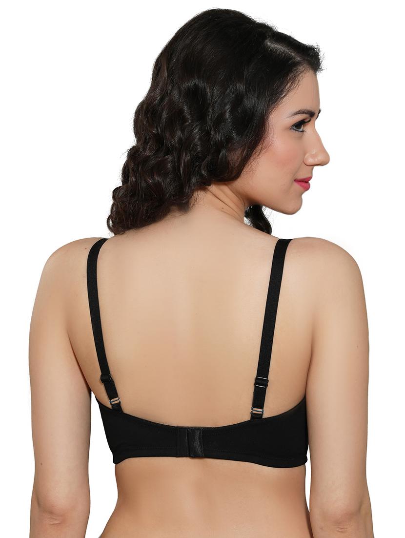 black cotton regular bra - 20331305 - Standard Image - 2