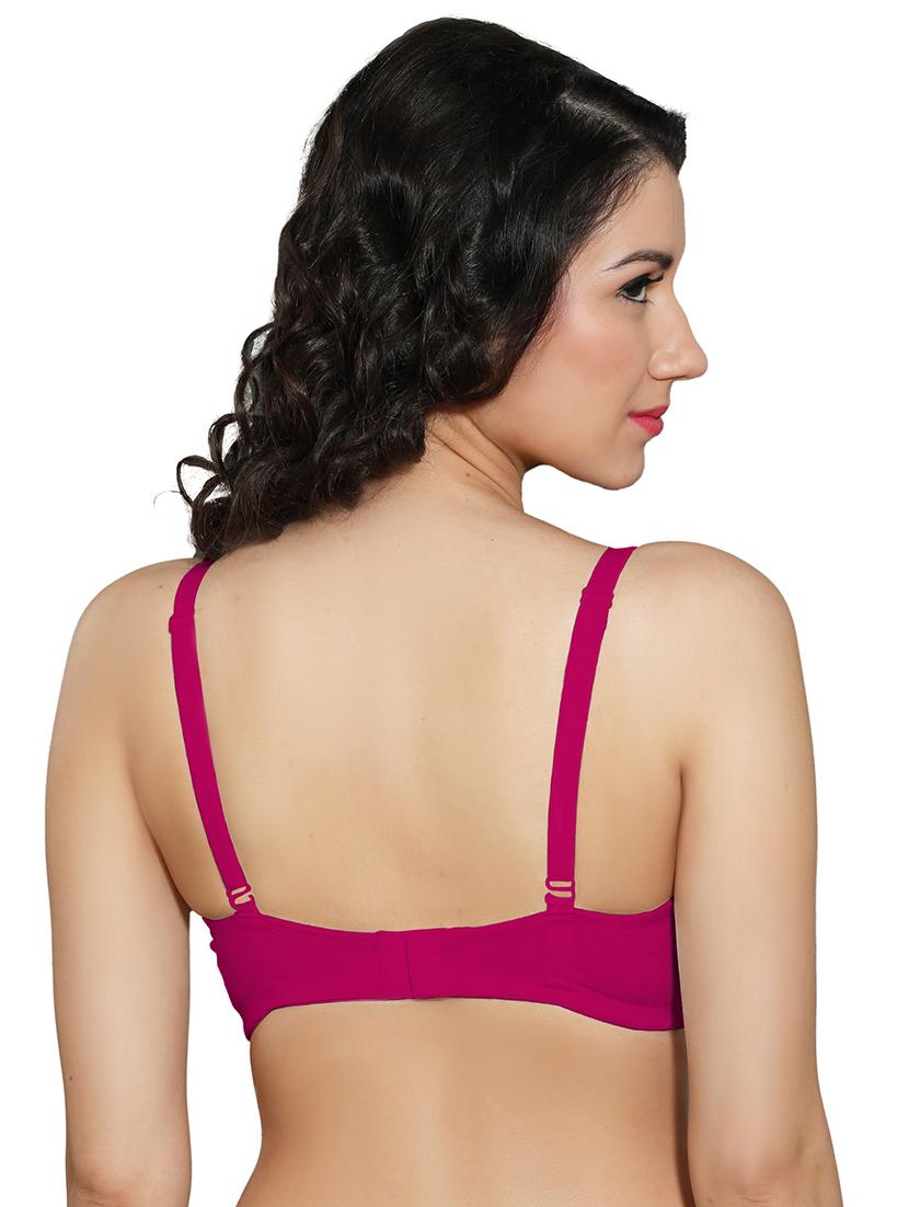 pink cotton regular bra - 20331308 - Standard Image - 2
