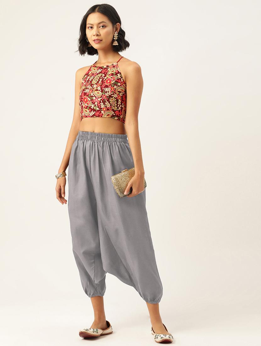 combo of 2 multi colored cotton harem pant trouser - 20331422 - Standard Image - 2