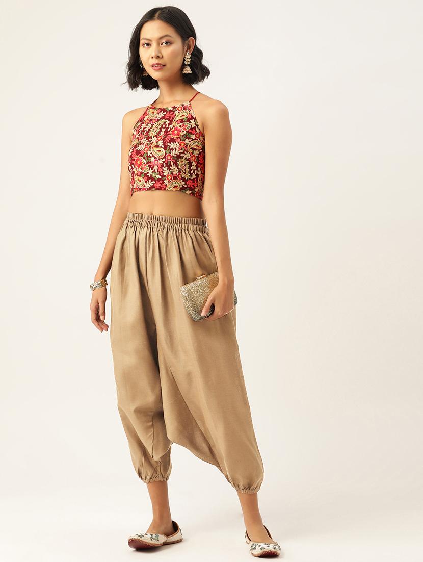 combo of 2 multi colored cotton harem pant trouser - 20331428 - Standard Image - 2