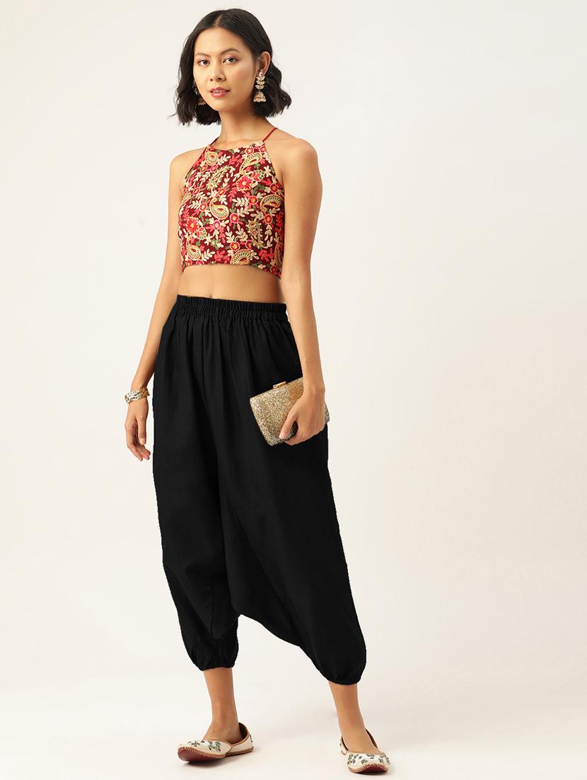 combo of 2 multi colored cotton harem pant trouser - 20331429 - Standard Image - 2