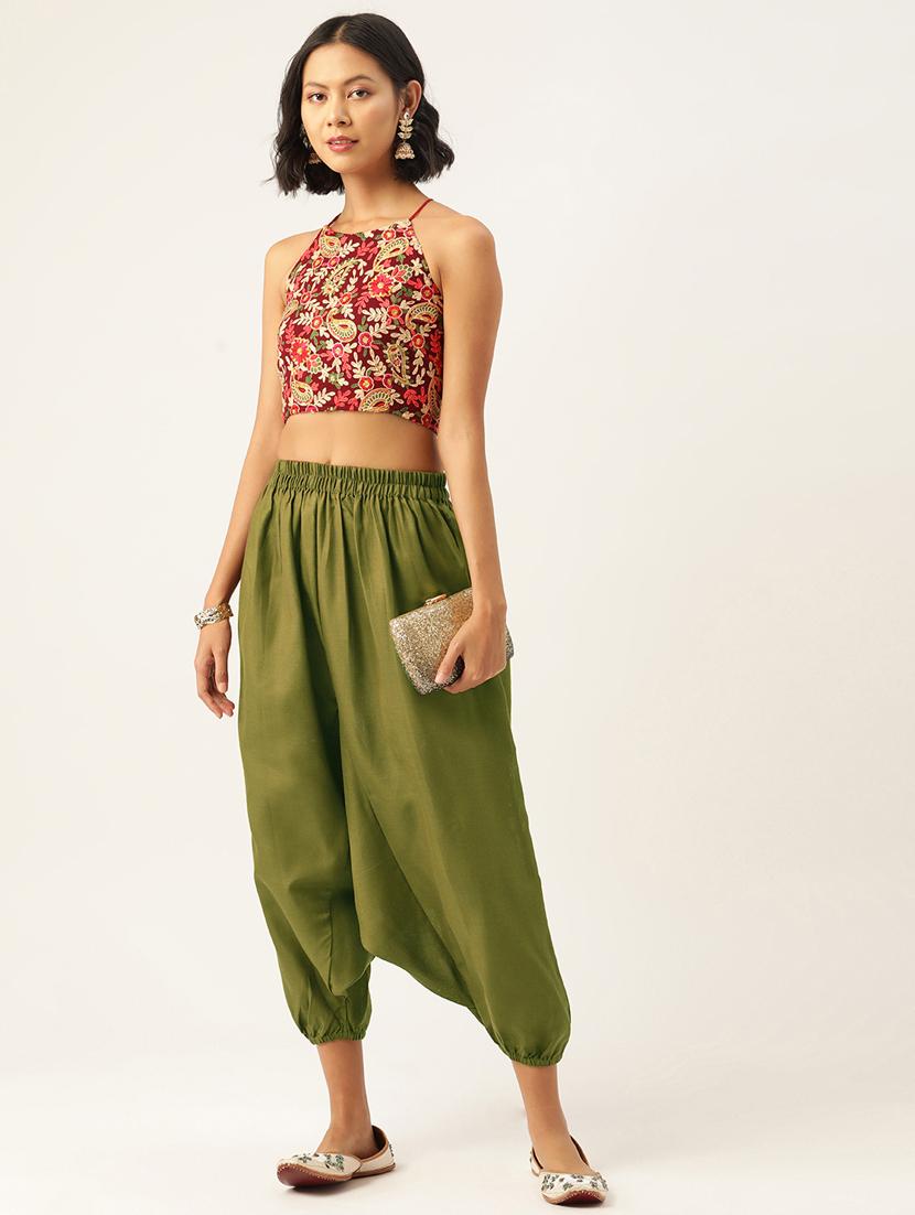 combo of 2 multi colored cotton harem pant trouser - 20331431 - Standard Image - 2