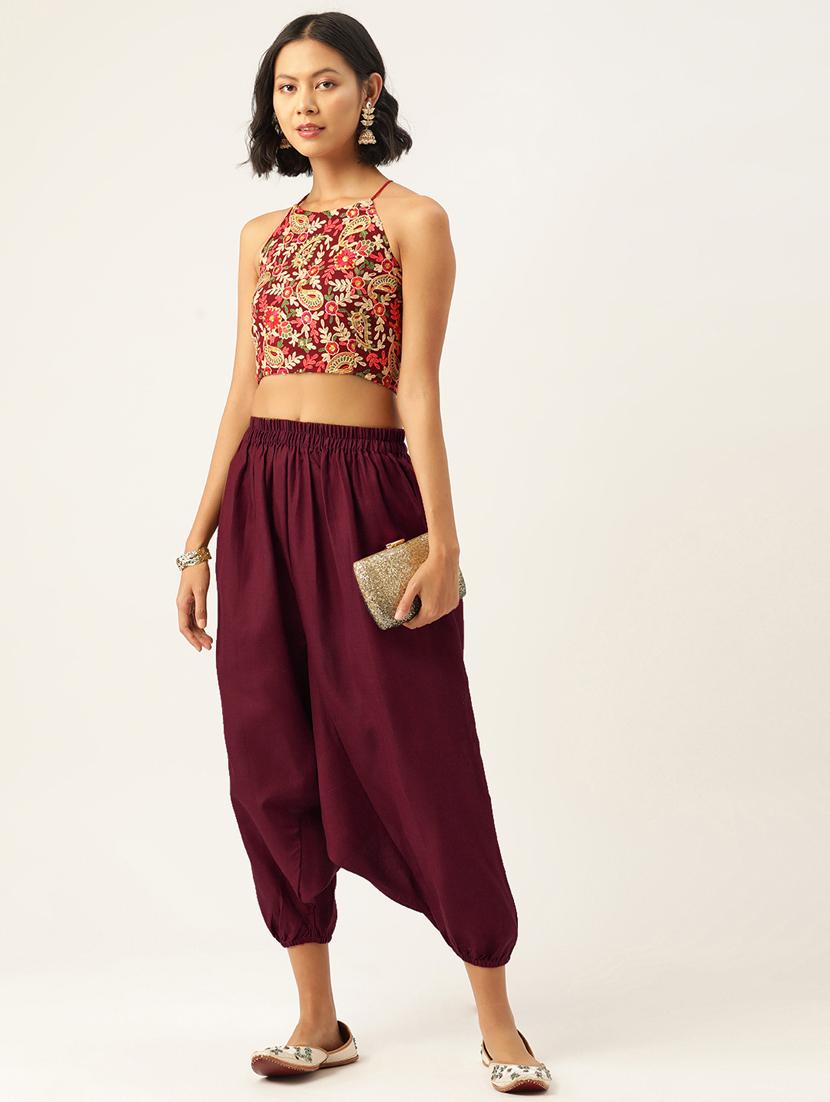 combo of 2 multi colored cotton harem pant trouser - 20331433 - Standard Image - 2