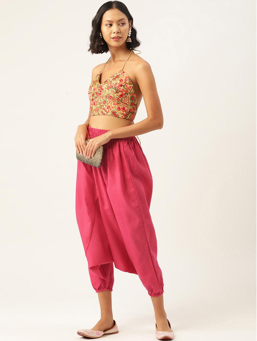 combo of 2 multi color cotton harem trousers - 20331451 - Standard Image - 2