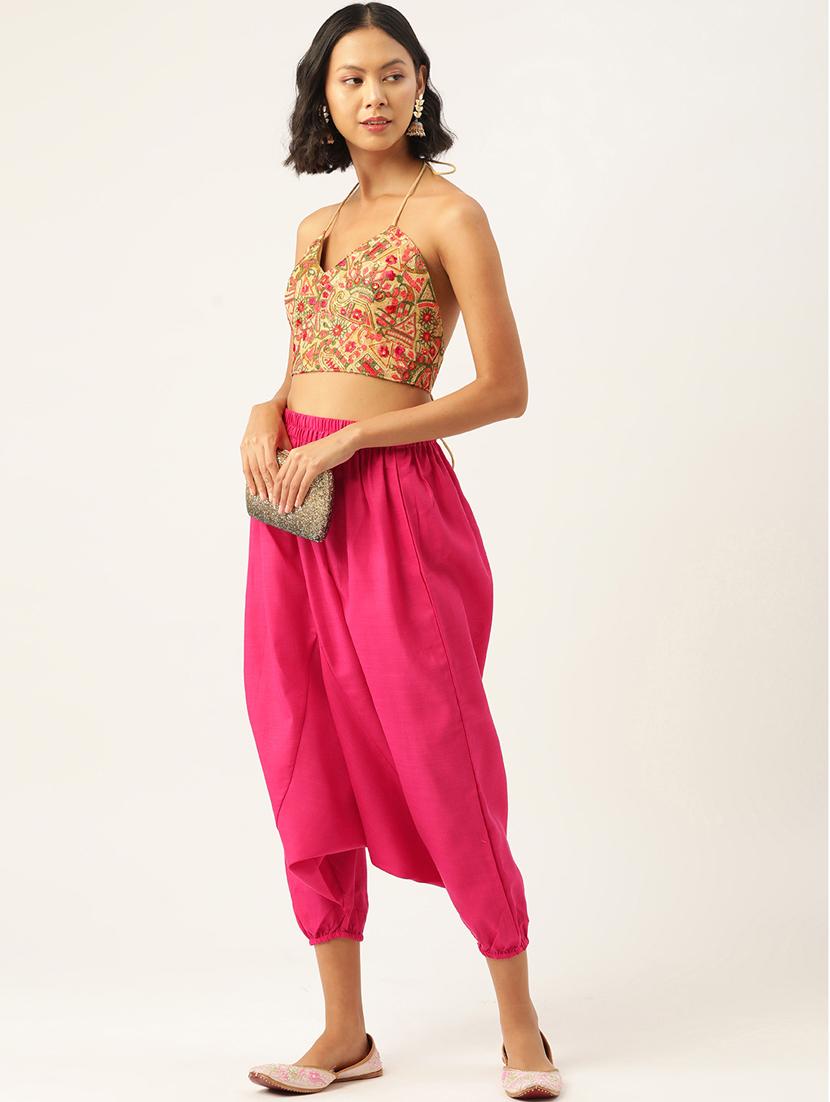 combo of 2 multi color cotton harem trousers - 20331453 - Standard Image - 2