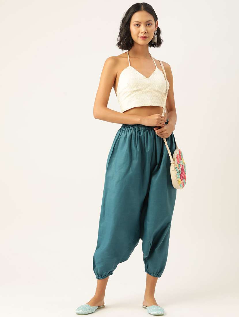 combo of 2 multi color cotton harem trousers - 20331455 -  Standard Image - 2